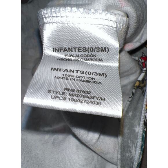 Disney Mickey Mouse Christmas baby one piece christmas footed pajamas size 0/3 - Picture 4 of 4